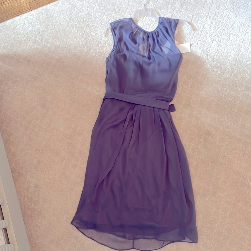 Lela Rose bridesmaid collection midi dress stormy gray size 14
